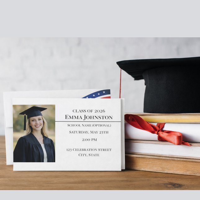 Invitation de remise de diplôme avec photo patriot (Créateur téléchargé)