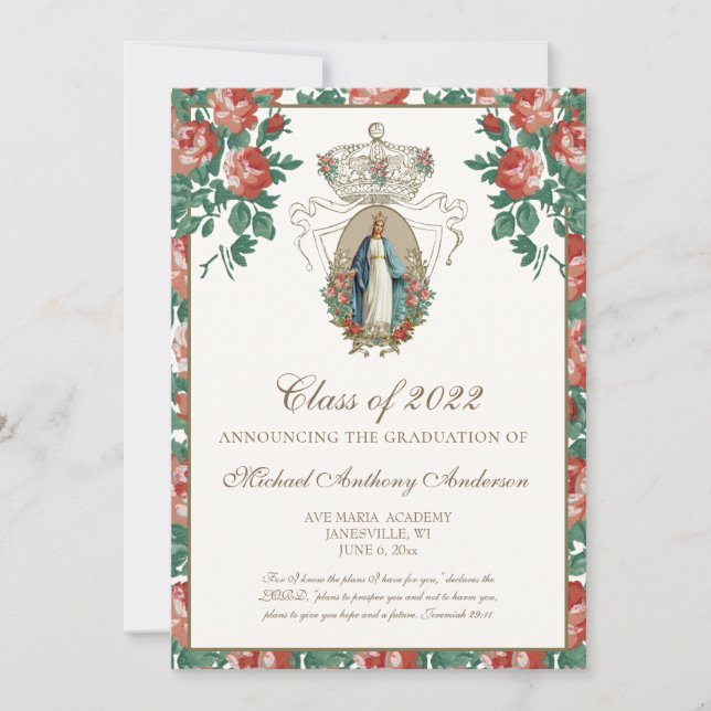 Invitation de remise de diplôme élégante et religi (Devant)
