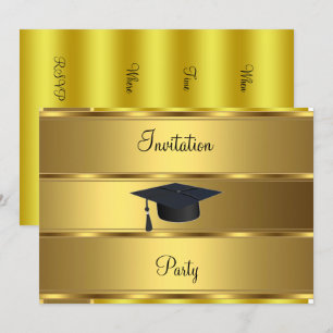 Invitation de remise de diplôme en barre d'or