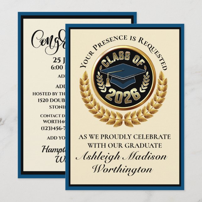 Invitation de remise de diplômes (Devant / Derrière)