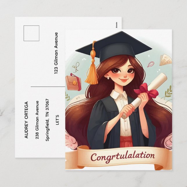 Invitation de remise de diplômes à calligraphie mo (Devant / Derrière)