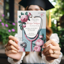 Invitation de remise de diplômes au stéthoscope fl