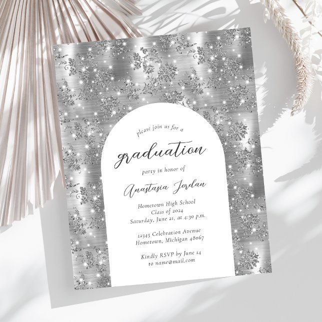 Invitation de remise de diplômes avec arche floral (Créateur téléchargé)