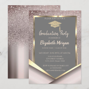 Invitation de remise de diplômes avec diamants pai