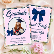 Invitation de remise de diplômes avec nœud en vich