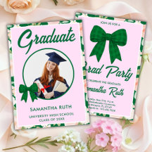 Invitation de remise de diplômes avec nœud en vich