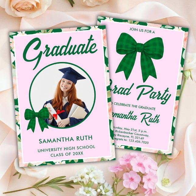 Invitation de remise de diplômes avec nœud en vich (Créateur téléchargé)