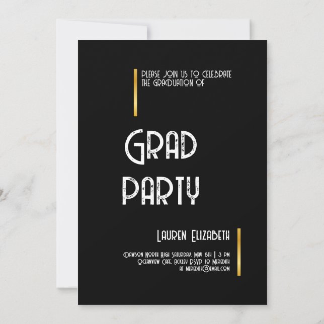 Invitation de remise de diplômes avec photo de cal (Dos)