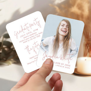 Invitation de remise de diplômes avec photo de sty