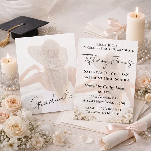 Invitation de remise de diplômes avec photo et typ (Créateur téléchargé)