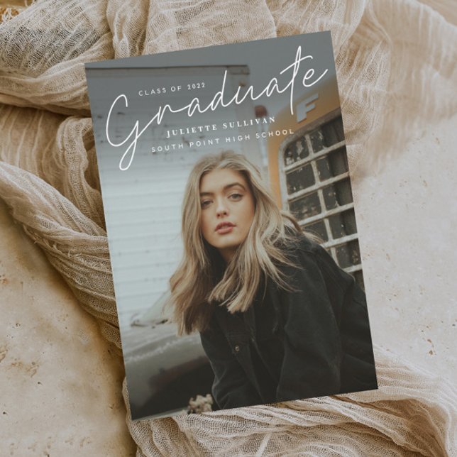 Invitation de remise de diplômes avec photo simple (Créateur téléchargé)