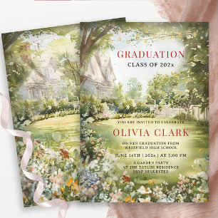 Invitation de remise de diplômes Boho Wildflower F