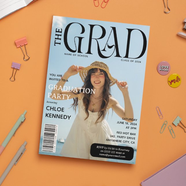 Invitation de remise de diplômes de style magazine (Créateur téléchargé)
