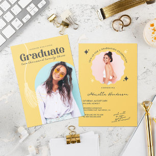 Invitation de remise de diplômes jaune moderne et 