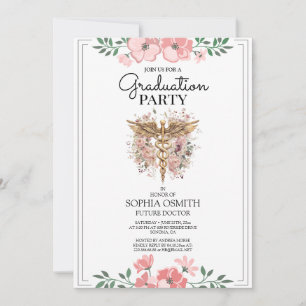 Invitation de remise de diplômes médicaux Floral A