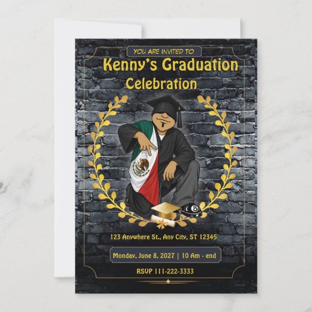 Invitation de remise de diplômes mexicaine de la p (Devant)