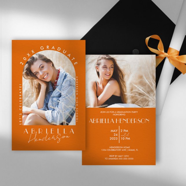 Invitation de remise de diplômes moderne avec phot (Créateur téléchargé)