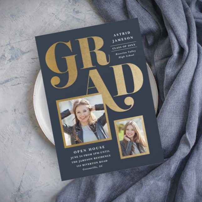 Invitation de remise de diplômes multi-photos (Créateur téléchargé)