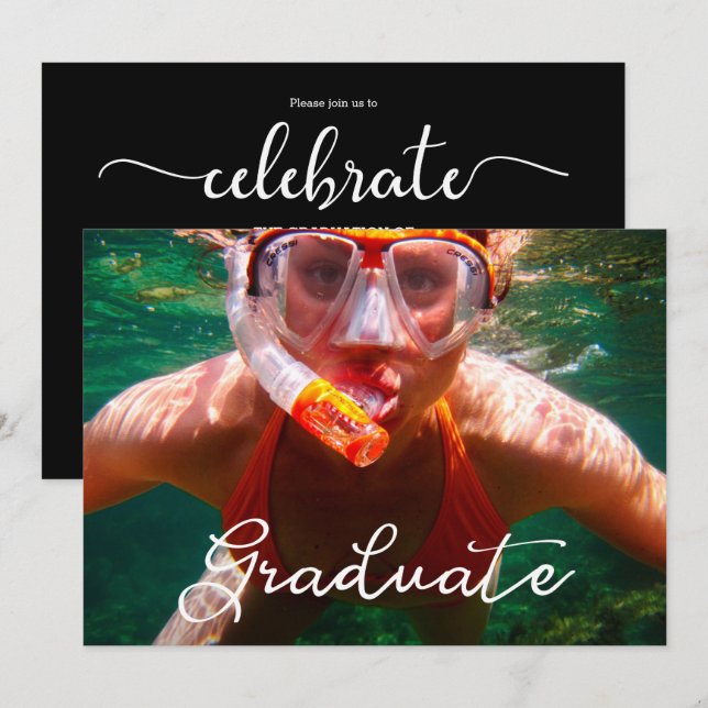 Invitation de remise de diplômes photo de fin d'ét (Devant / Derrière)