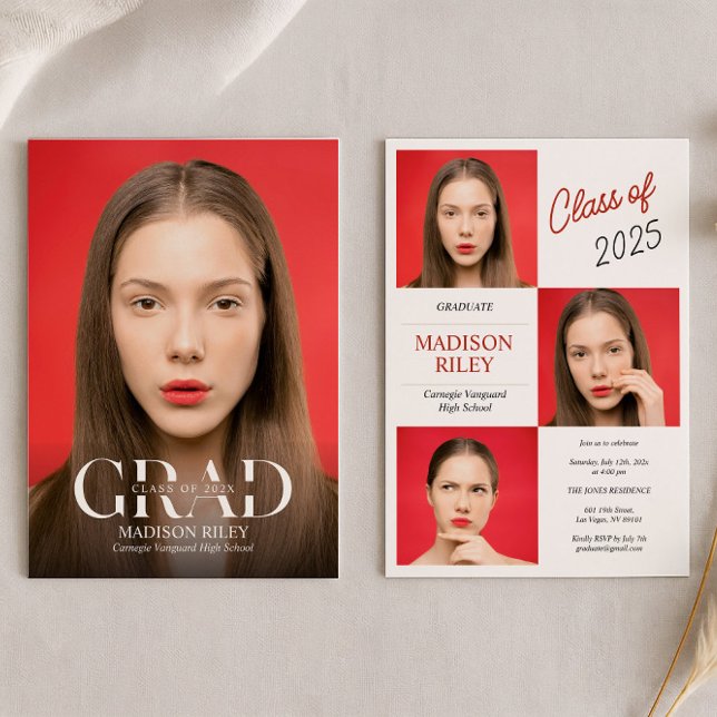 Invitation de remise de diplômes photo de lycée (Créateur téléchargé)