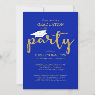 Invitation de remise des diplômes Bleu et Or de la