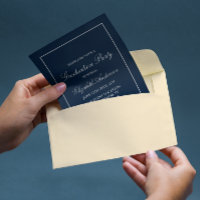 Invitation de remise des diplômes bleu marine mini