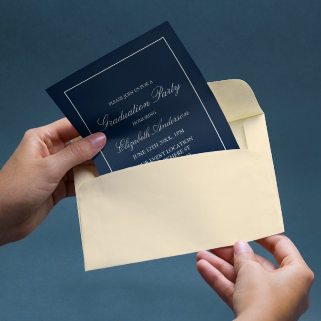 Invitation de remise des diplômes bleu marine mini (Créateur téléchargé)