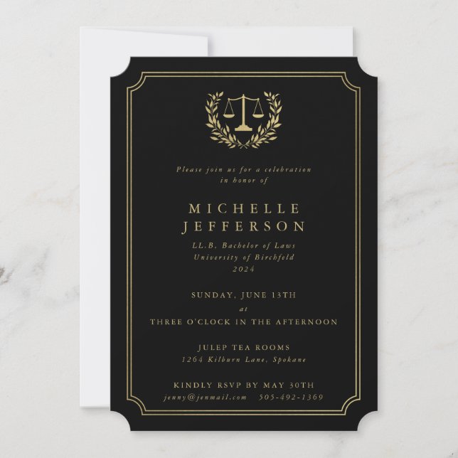 Invitation de remise des diplômes de l'école de dr (Devant)