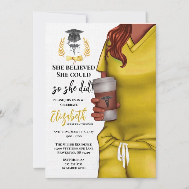 Invitation de remise des diplômes de l'école de mé (Devant)