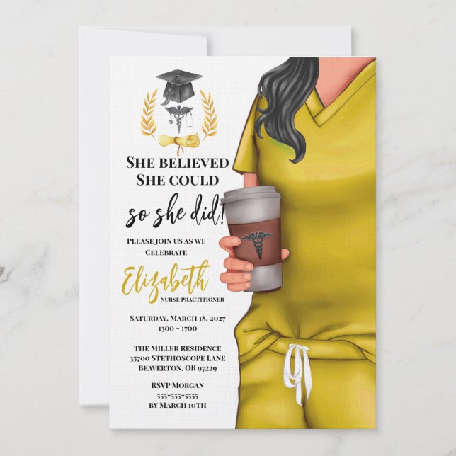 Invitation de remise des diplômes de l'école de mé (Devant)