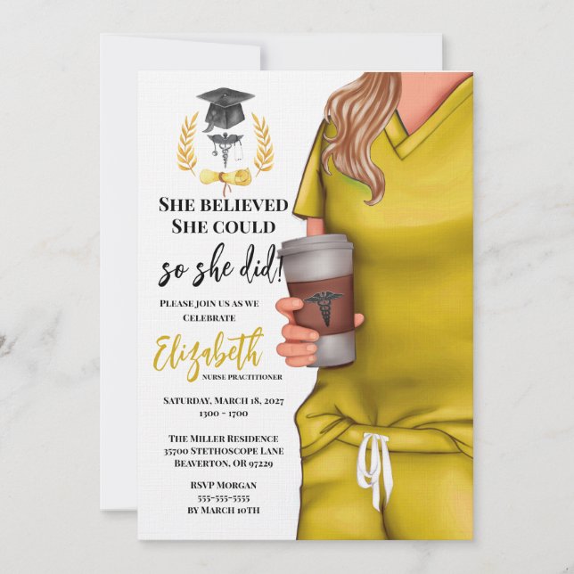 Invitation de remise des diplômes de l'école de mé (Devant)