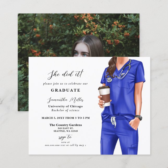 Invitation de remise des diplômes de photo d'infir (Devant / Derrière)