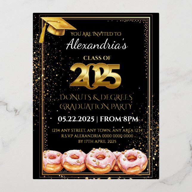 Invitation de remise des diplômes Donuts et Degrés (Recto)