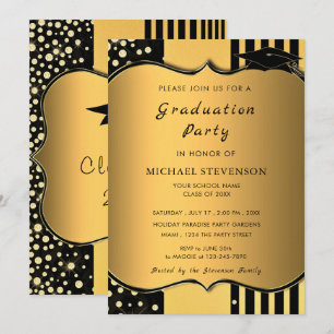 Invitation de remise des diplômes en or de luxe -