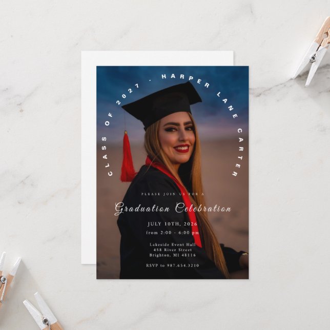 Invitation de remise des diplômes, promotion 2026  (Devant/Arrière en situation)