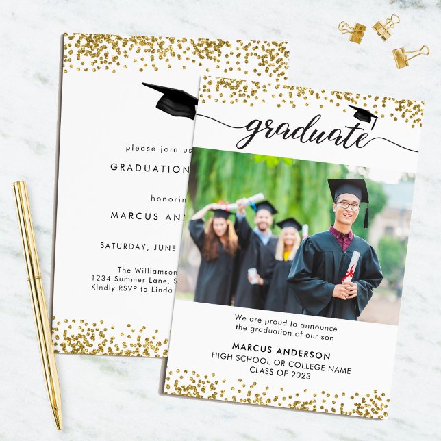 Invitation de remise des diplômes recto-verso avec (Créateur téléchargé)