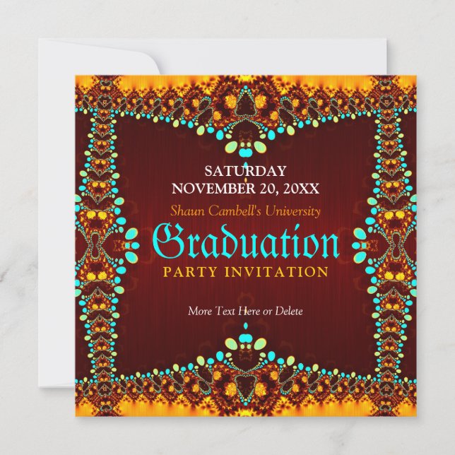 Invitation de remise des diplômes royale fractale (Devant)