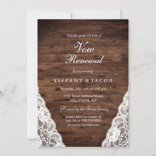 Invitation de renouvellement de dentelle blanche r