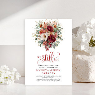 Invitation de renouvellement de vœux boho florale