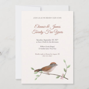 Invitation de renouvellement de vœux de l'oiseau F
