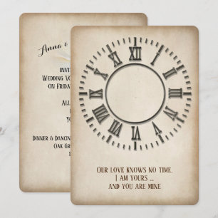 Invitation de renouvellement de vœux Horloge intem