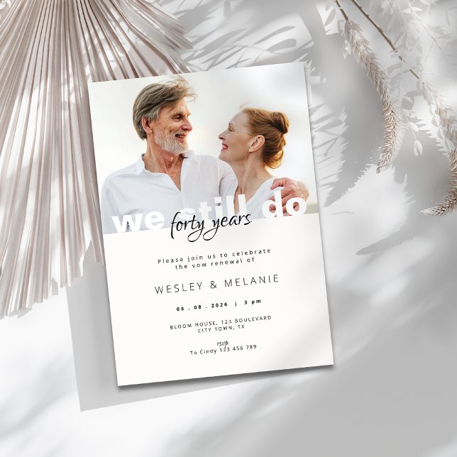 Invitation de renouvellement de vœux - Nous sommes (vow renewal invitation - 40th wedding anniversary)