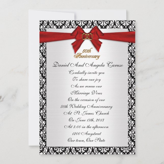 Invitation de renouvellement de vœux pour le 50e a (Devant)