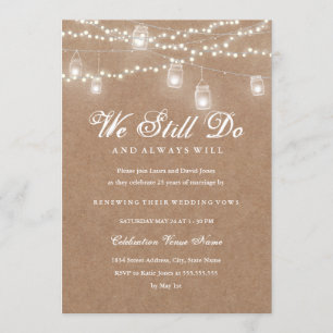 Invitation de renouvellement de vœux rustique de c