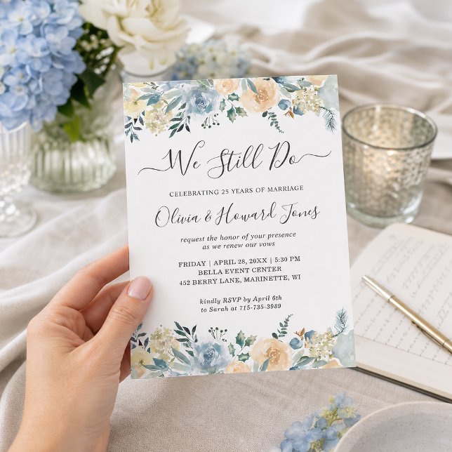Invitation de renouvellement de vœux Vanilla Blue  (Créateur téléchargé)
