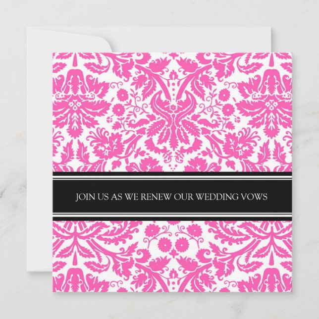 Invitation de renouvellement de Vow Mariage rose n (Devant)