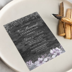 Invitation de renouvellement du vow fleuri gris-bo