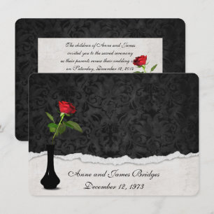 Invitation de renouvellement Red Rose Vow