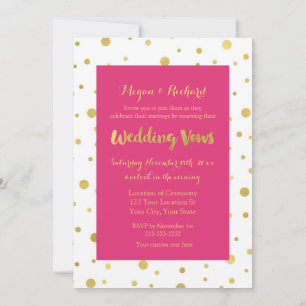 Invitation de renouvellement Vow Confetti en or ro