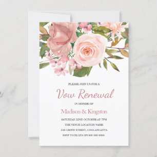 Invitation de renouvellement Vow Gold Rose rose